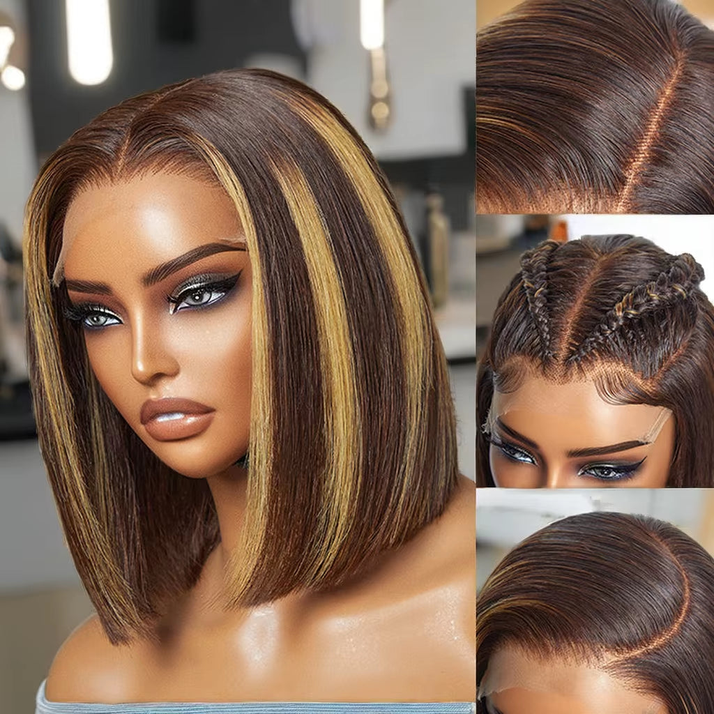 13X4 13X6 HD Lace Front Wigs Vendors Human Hair,Glueless Bob Wigs Human Hair, Cuticle Aligned Raw Hair Wigs for Black Women